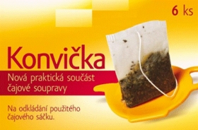 Konvička, tácek na použitý čajový sáček