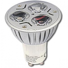 LED světlo GU10, příkon 3W - 3x1W