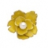 Velký žlutý květinový prsten s perlou Kenneth Jay Lane  